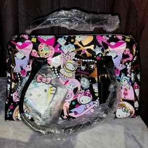 NWT Tokidoki X Hello Kitty BLACK DIAMONDS Large Handbag w/Charms RARE